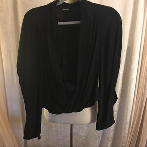 Express Black Faux Wrap Blouse  Size Small